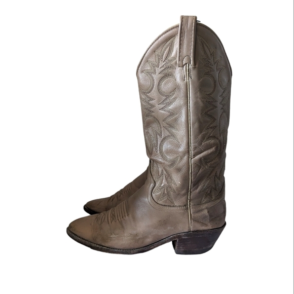 Danpost All-Over Print Western Boots, Size 8 1/2D Men's 26.5cm genuine leather brown type Vintage Second Hand